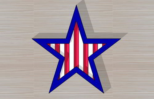 طرح برش لیزری چهارم ژوئیه تزئین نشان - laser cut 4th of july decoration badge - برای دستگاه CNC چوب و لیزر (سی ان سی)