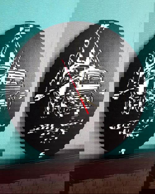 طرح ساعت دیواری برش خورده با لیزر وی ای - laser cut 4x4 wall clock ve - برای دستگاه CNC چوب و لیزر (سی ان سی)