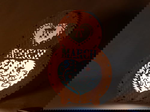 طرح چراغ روز زنان هشتم مارس برش لیزری دکوراسیون - laser cut 8 march lamp women day decor ve - برای دستگاه CNC چوب و لیزر (سی ان سی)