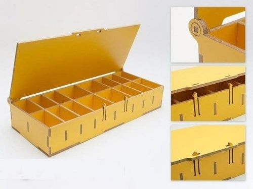 طرح برش لیزری محفظه سازماندهنده جعبه مینی قالب - laser cut 16 compartment storage organizer mini box template ve - برای دستگاه CNC چوب و لیزر (سی ان سی)