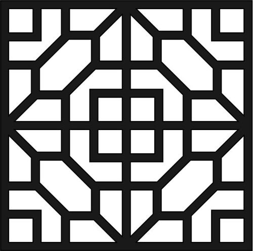 طرح لیزری انتزاعی هندسی جلی - laser cut abstract geometric jali design ve - برای دستگاه CNC چوب و لیزر (سی ان سی)