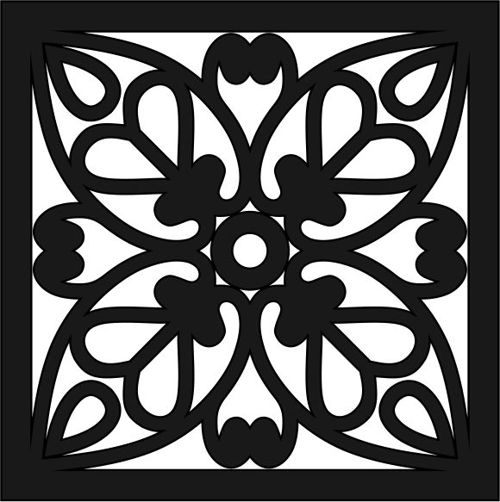 طرح لیزری انتزاعی هندسی جالی روی صفحه طرح الگوی - laser cut abstract geometric jali screen design pattern ve - برای دستگاه CNC چوب و لیزر (سی ان سی)