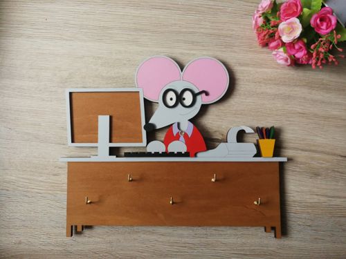 طرح حسابدار برش لیزری جاکلیدی - laser cut accountant key holder ve - برای دستگاه CNC چوب و لیزر (سی ان سی)