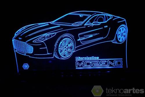 طرح چراغ آسترونیک آستون مارتین وان اسپرت ماشین وی ای با برش لیزری - laser cut acrylic 3d lamp aston martin one 77 sports car ve - برای دستگاه CNC چوب و لیزر (سی ان سی)