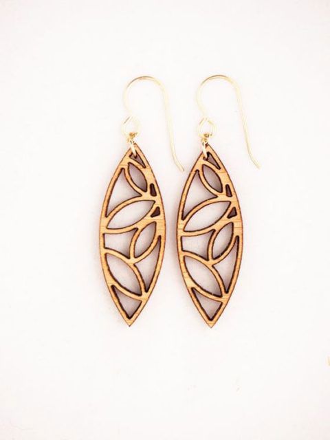 طرح گوشواره‌های اکریلیک برش لیزری قالب‌های برگ - laser cut acrylic earrings leaf templates - برای دستگاه CNC چوب و لیزر (سی ان سی)