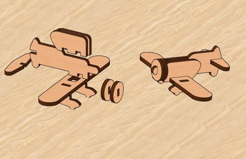 طرح هواپیمای برش خورده با لیزر چوب - laser cut airplane wooden - برای دستگاه CNC چوب و لیزر (سی ان سی)