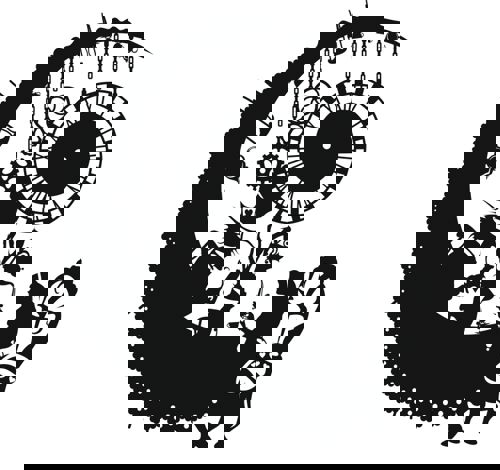 طرح ساعت دیواری آلیس در سرزمین عجایب با برش لیزری - laser cut alice in wonderland wall clock ve - برای دستگاه CNC چوب و لیزر (سی ان سی)