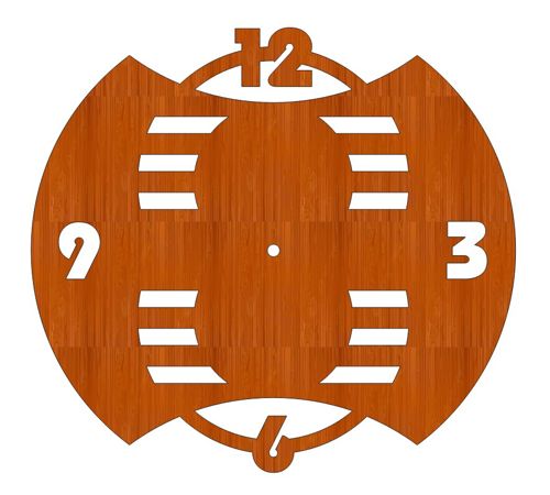 طرح قالب ساعت دیواری چوبی آنالوگ برش لیزری - laser cut analog wooden wall clock template ve - برای دستگاه CNC چوب و لیزر (سی ان سی)