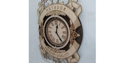طرح برش و حکاکی لیزری ساعت دیواری ماتادور - laser cut and engraving matador clock watche wall ve - برای دستگاه CNC چوب و لیزر (سی ان سی)