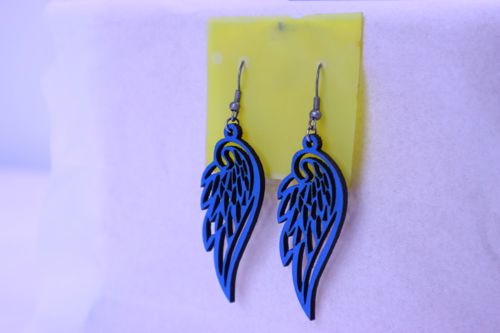 طرح گوشواره‌های بال فرشته برش لیزری - laser cut angel wing earrings - برای دستگاه CNC چوب و لیزر (سی ان سی)