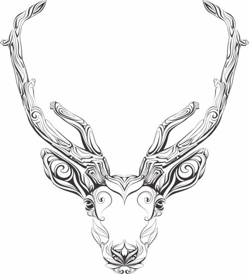طرح برش لیزری حیوانات باک خط هنر - laser cut animal buck line art - برای دستگاه CNC چوب و لیزر (سی ان سی)