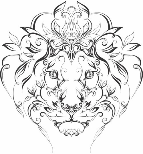 طرح برش لیزری حیوان شیر خط هنر - laser cut animal lion line art - برای دستگاه CNC چوب و لیزر (سی ان سی)