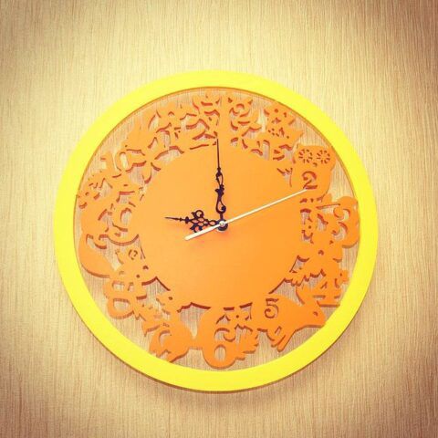 طرح ساعت دیواری حیوانات برش لیزری قاب - laser cut animals wall clock ve - برای دستگاه CNC چوب و لیزر (سی ان سی)
