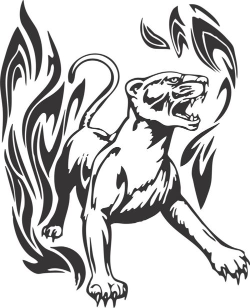 طرح برش لیزری حیوان ببر غرش صدا - laser cut animal tiger roaring - برای دستگاه CNC چوب و لیزر (سی ان سی)