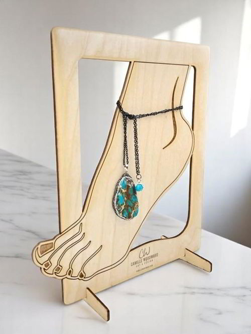 طرح برش لیزری خلخال نمایشگر - laser cut anklet display ve - برای دستگاه CNC چوب و لیزر (سی ان سی)