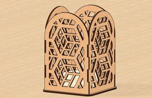 طرح برش لیزری قوس شمعدان لامپ - laser cut arch candle holder lamp ve - برای دستگاه CNC چوب و لیزر (سی ان سی)