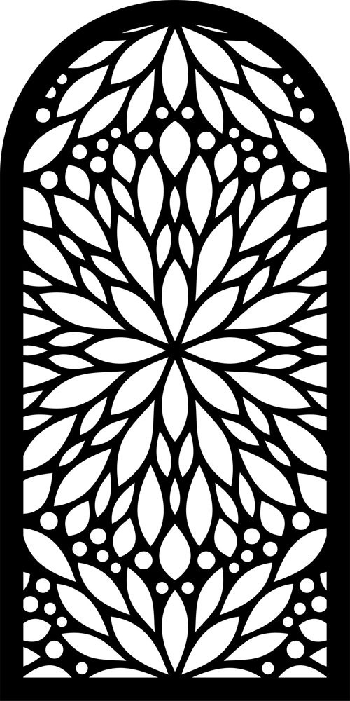 طرح برش طاق جلی الگو برش لیزری صفحه - laser cut arch jali cutting pattern screen ve - برای دستگاه CNC چوب و لیزر (سی ان سی)