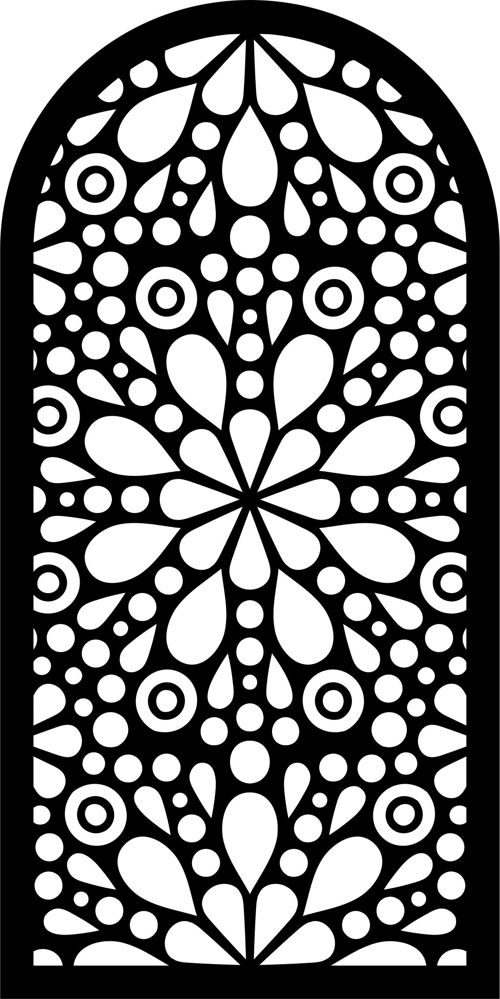 طرح برش لیزری طاق جالی الگو صفحه - laser cut arch jali pattern screen ve - برای دستگاه CNC چوب و لیزر (سی ان سی)