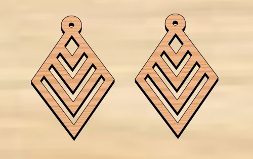 طرح گوشواره فلش برش لیزری چوب - laser cut arrow earrings wood - برای دستگاه CNC چوب و لیزر (سی ان سی)