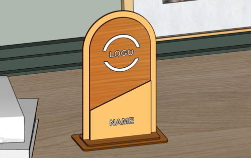 طرح برش لیزری جایزه جام چوب قالب - laser cut award trophy wood template - برای دستگاه CNC چوب و لیزر (سی ان سی)