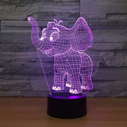 طرح چراغ خواب سه بعدی کودک با برش لیزری لامپ اکریلیک - laser cut baby elephant 3d night light desk optical acrylic lamp - برای دستگاه CNC چوب و لیزر (سی ان سی)