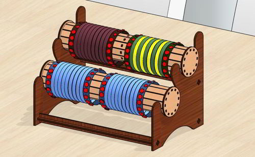 طرح برش لیزری النگو پایه سازماندهنده - laser cut bangle stand organizer ve - برای دستگاه CNC چوب و لیزر (سی ان سی)