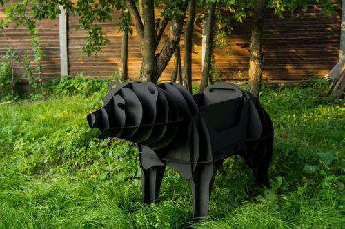 طرح مدل خرس باربیکیو برش لیزری طرح - laser cut barbecue bear model - برای دستگاه CNC چوب و لیزر (سی ان سی)