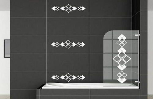 طرح برچسب‌های دیواری حمام برش لیزری برش تزئینات روی دوش برچسب‌ها - laser cut bathroom wall stickers ornament shower screen stickers ve - برای دستگاه CNC چوب و لیزر (سی ان سی)