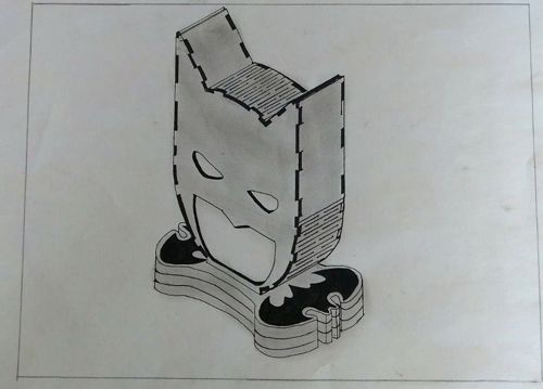 طرح چراغ بتمن برش لیزری نور شب - laser cut batman lamp night light - برای دستگاه CNC چوب و لیزر (سی ان سی)