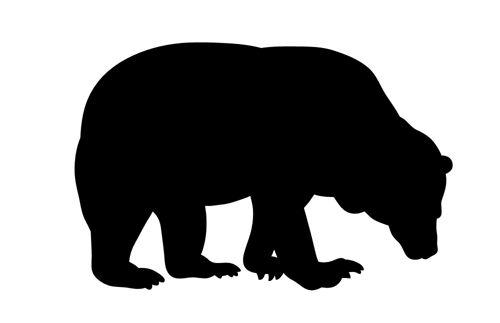 طرح برش لیزری خرس مشکی سیلوئت - laser cut bear black silhouette ve - برای دستگاه CNC چوب و لیزر (سی ان سی)