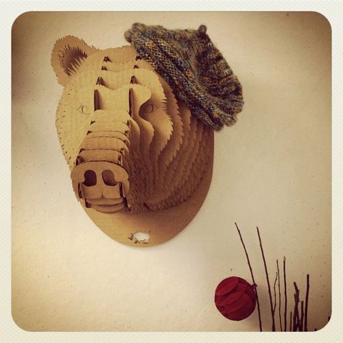 طرح برش لیزری سر خرس روی دیوار، جایزه - laser cut bear head wall trophy - برای دستگاه CNC چوب و لیزر (سی ان سی)