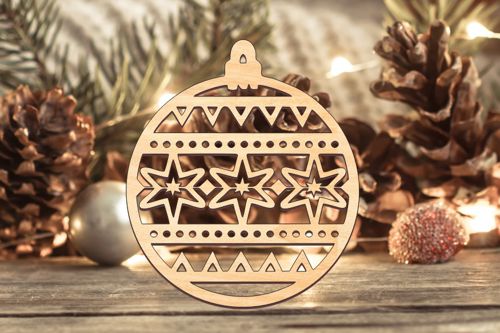طرح برش لیزری دانه‌های برف زیبا باب تزئینات کریسمس زیورآلات - laser cut beautiful snowflakes bauble christmas decorations ornament ve - برای دستگاه CNC چوب و لیزر (سی ان سی)