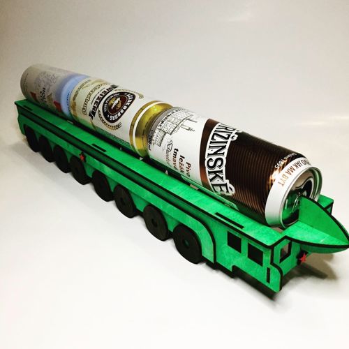 طرح برش لیزری جا نگهدارنده قوطی نوشیدنی موشک بالستیک rt pm topol m shaped - laser cut beer can holder ballistic missile rt 2pm2 topol m shaped ve - برای دستگاه CNC چوب و لیزر (سی ان سی)