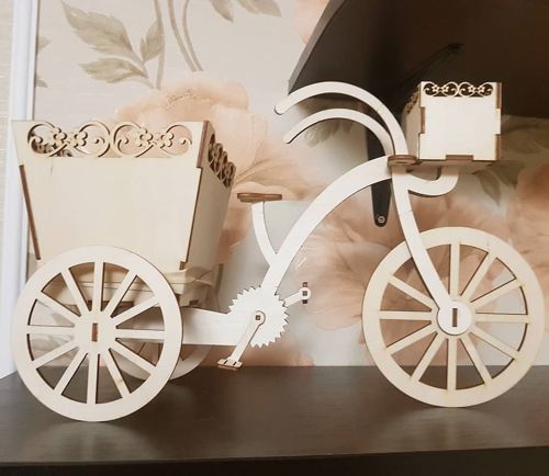 طرح برش لیزری دوچرخه گل پایه گلدان گلدان گلدان گلدان - laser cut bicycle flower stand bicycle planter - برای دستگاه CNC چوب و لیزر (سی ان سی)