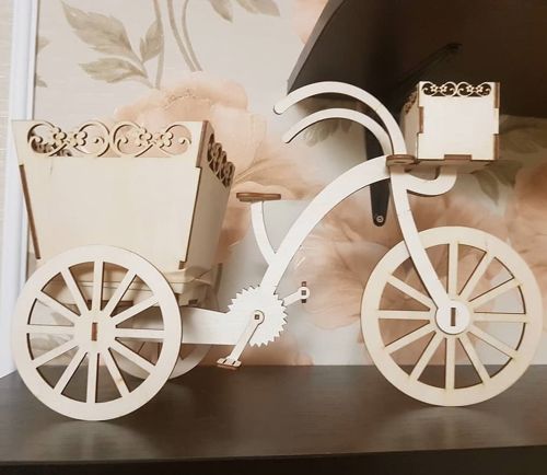 طرح برش لیزری دوچرخه گل پایه جایگزین - laser cut bicycle flower stand - برای دستگاه CNC چوب و لیزر (سی ان سی)