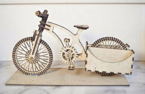طرح برش لیزری دوچرخه کارت نگهدارنده - laser cut bike card holder ve - برای دستگاه CNC چوب و لیزر (سی ان سی)