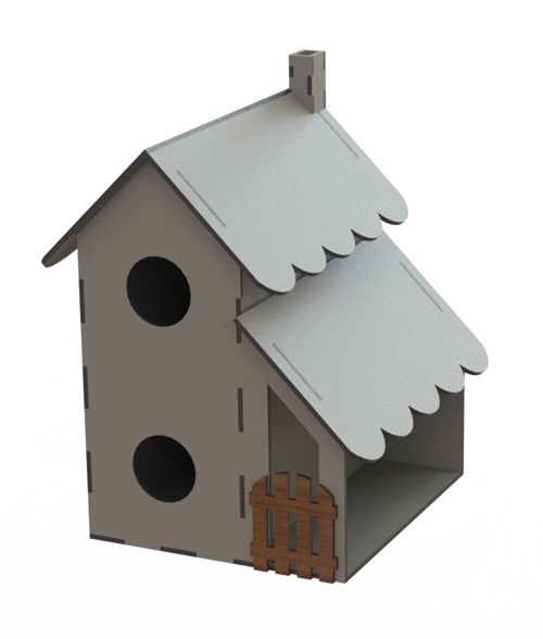 طرح برش لیزری فدر پرنده لانه پرنده به شکل خانه پرنده - laser cut bird feeder bird nest house shaped bird house ve - برای دستگاه CNC چوب و لیزر (سی ان سی)