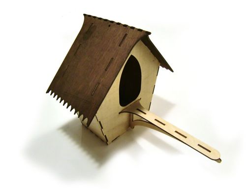 طرح خانه پرنده برش لیزری سه میلی‌متری تخته سه‌لا پلی‌وود - laser cut bird house 3mm plywood - برای دستگاه CNC چوب و لیزر (سی ان سی)