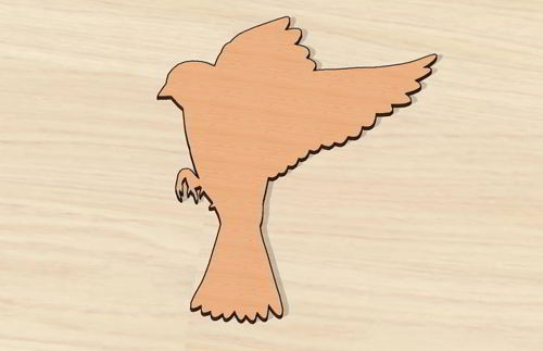 طرح برش پرنده چوب لیزری - laser cut bird wood cutout - برای دستگاه CNC چوب و لیزر (سی ان سی)