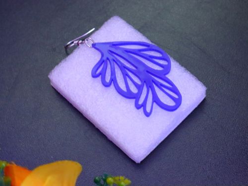 طرح گوشواره آبی اکریلیک لیزری - laser cut blue acrylic earring - برای دستگاه CNC چوب و لیزر (سی ان سی)