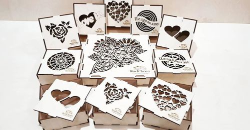 طرح جعبه برش لیزری برای شکلات - laser cut box for chocolates ve - برای دستگاه CNC چوب و لیزر (سی ان سی)