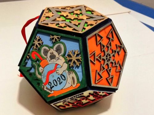 طرح جعبه برش لیزری سال نو مبارک - laser cut box happy new year ve - برای دستگاه CNC چوب و لیزر (سی ان سی)