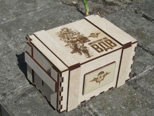 طرح جعبه برش لیزری در نظامی نظامی - lasercut box in the military ve - برای دستگاه CNC چوب و لیزر (سی ان سی)