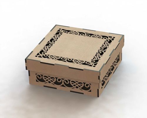 طرح جعبه برش لیزری با درب قالب - laser cut box with lid template - برای دستگاه CNC چوب و لیزر (سی ان سی)