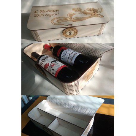 طرح جعبه برش لیزری با درب لولا زنده درب - laser cut box with living hinge lid - برای دستگاه CNC چوب و لیزر (سی ان سی)