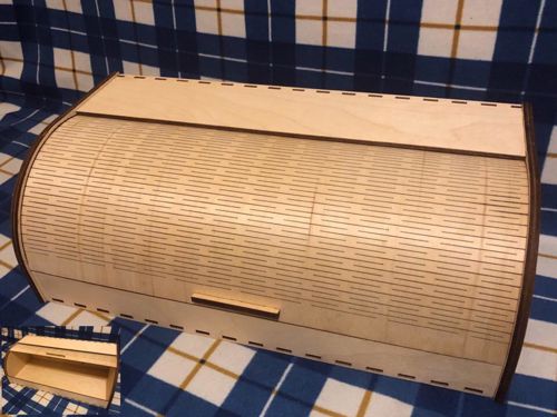 طرح جعبه برش لیزری با درب کشویی جعبه نان - laser cut box with sliding lid bread box ve - برای دستگاه CNC چوب و لیزر (سی ان سی)