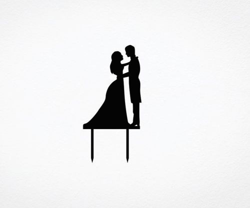 طرح برش لیزری عروس و داماد روی کیک - laser cut bride and groom cake topper ve - برای دستگاه CNC چوب و لیزر (سی ان سی)