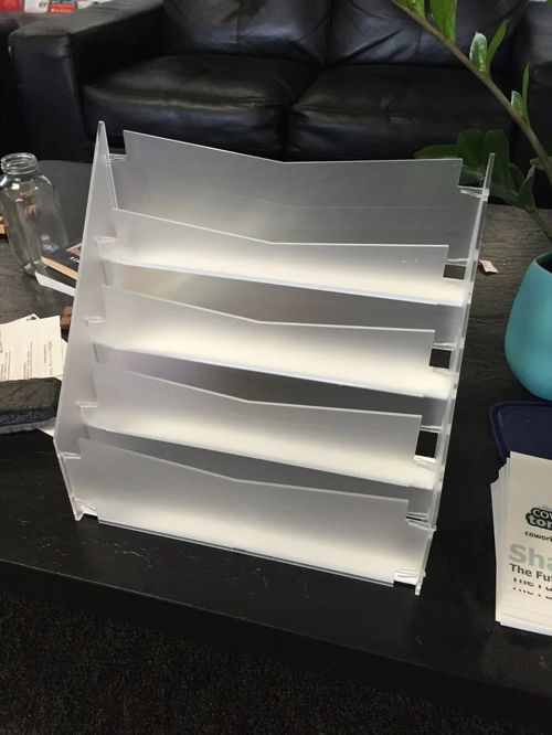 طرح بروشور برش لیزری دارای پایه طراحی - laser cut brochure holder stand design ve - برای دستگاه CNC چوب و لیزر (سی ان سی)
