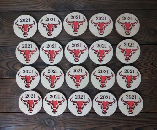 طرح برش لیزری گاو نر آهنربا - laser cut bull 2021 magnet ve - برای دستگاه CNC چوب و لیزر (سی ان سی)