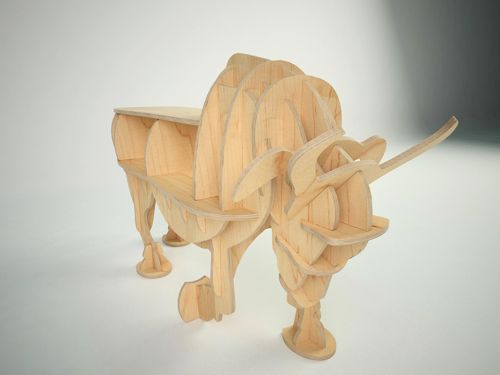 طرح پازل چوبی گاو نر برش لیزری - laser cut bull wooden puzzle - برای دستگاه CNC چوب و لیزر (سی ان سی)